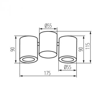 BLURRO Deckenspot rund 2xGU10 17,5cm